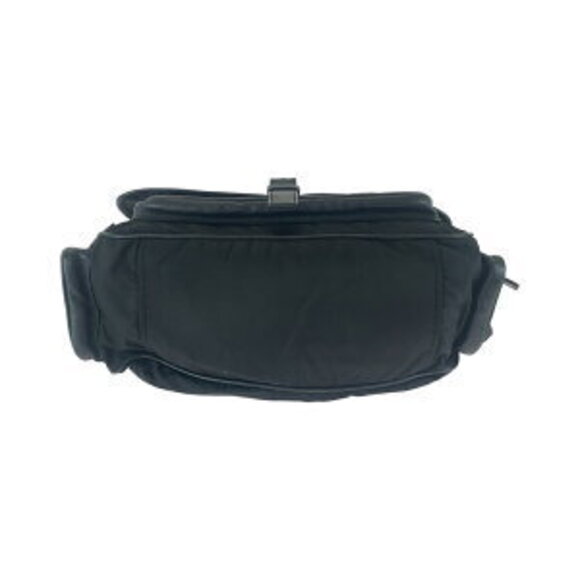 Prada Tessuto triangular logo plate black nylon shoulder bag messenger - Picture 10 of 10